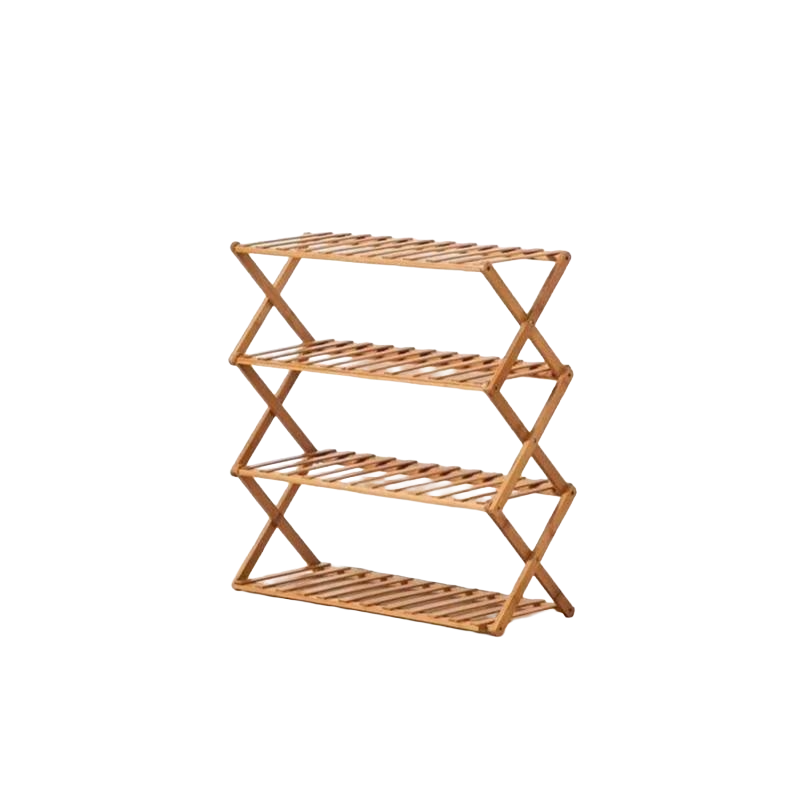 جزامة خشب قابلة للطي 4 دور – متعددة الاستخدامات | 4-Tier Foldable Wooden Shelf