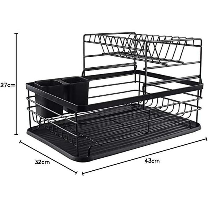 مطبقيه معدن 2 دور | 2-Tier Metal Kitchen Organizer - Black