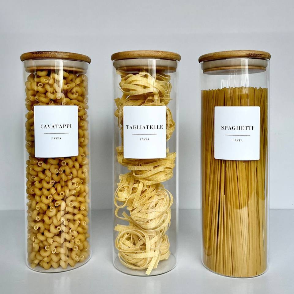 برطمان تخزين زجاج بغطاء خشب بامبو | Glass Storage Jar with Bamboo Lid