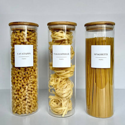 برطمان تخزين زجاج بغطاء خشب بامبو | Glass Storage Jar with Bamboo Lid