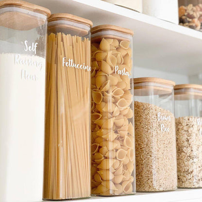 برطمان تخزين زجاج بغطاء خشب بامبو | Glass Storage Jar with Bamboo Lid