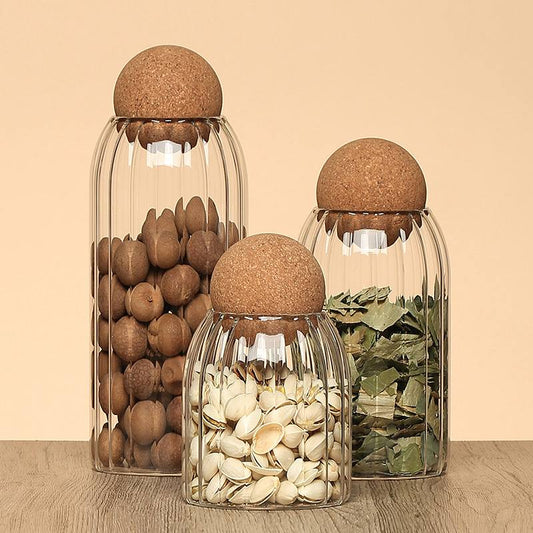 برطمان بقوليات زجاج بغطاء كورة فل 🪵 | Glass Jar with Ball Lid