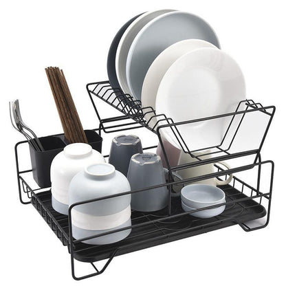 مطبقيه معدن 2 دور | 2-Tier Metal Kitchen Organizer - Black