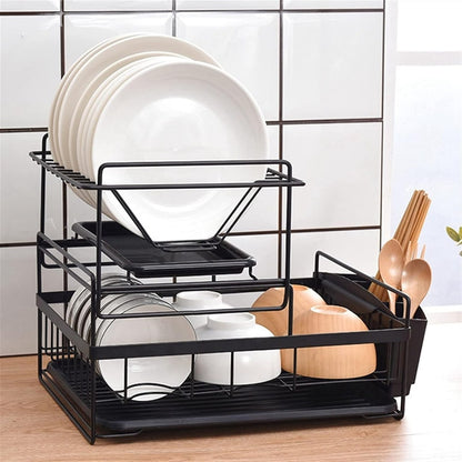 مطبقيه معدن 2 دور | 2-Tier Metal Kitchen Organizer - Black