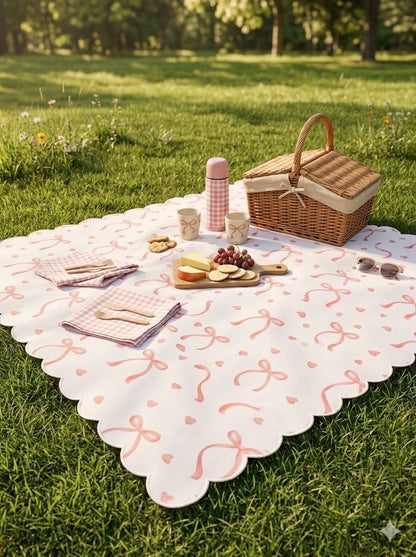 مفارش البيكنك التريند - تصميم الكرز والفيونكة الوردي | Trendy Picnic Blankets - Cherry & Pink Bow Design