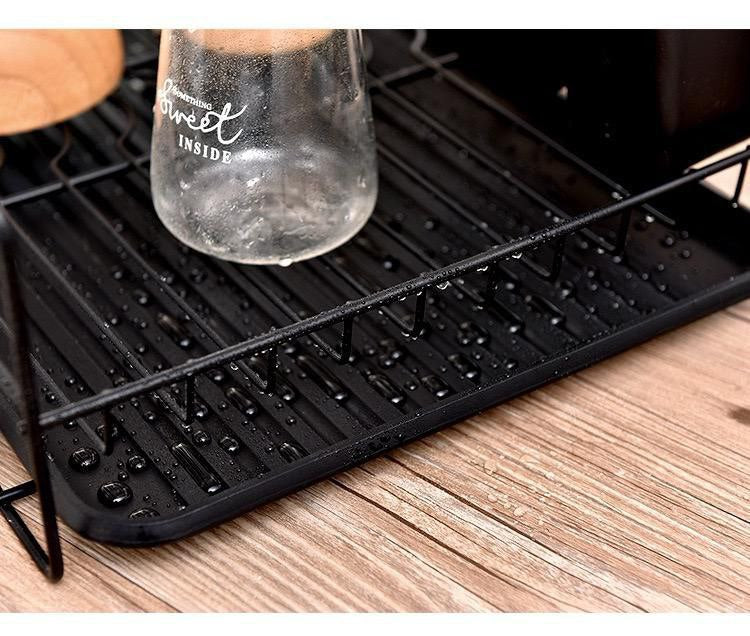مطبقيه معدن 2 دور | 2-Tier Metal Kitchen Organizer - Black