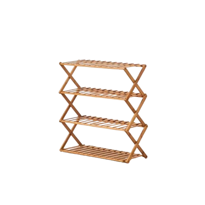 جزامة خشب قابلة للطي 4 دور – متعددة الاستخدامات | 4-Tier Foldable Wooden Shelf