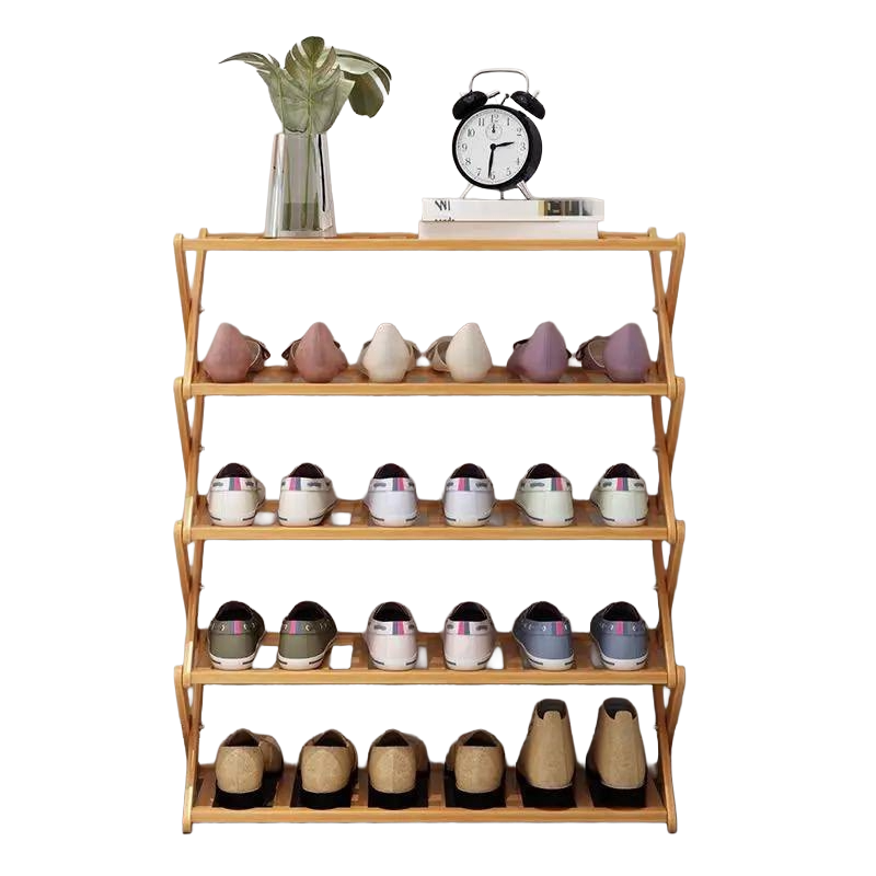 جزامة خشب قابلة للطي 4 دور – متعددة الاستخدامات | 4-Tier Foldable Wooden Shelf