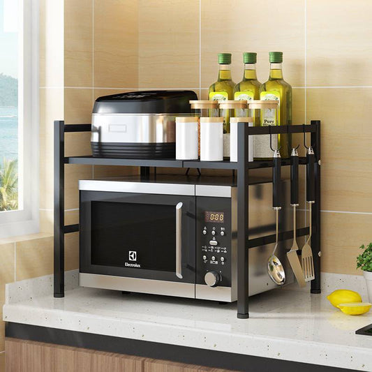 منظم الميكروويف المطور 2 دور – حامل معدني متعدد الاستخدامات | 2-Tier Microwave Organizer Rack