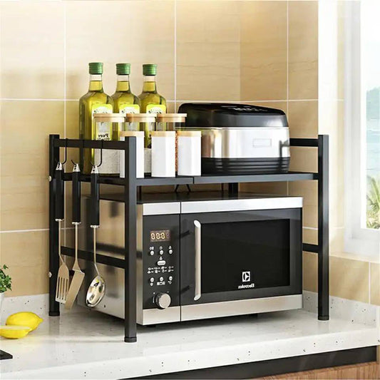 منظم الميكروويف المطور 2 دور – حامل معدني متعدد الاستخدامات | 2-Tier Microwave Organizer Rack