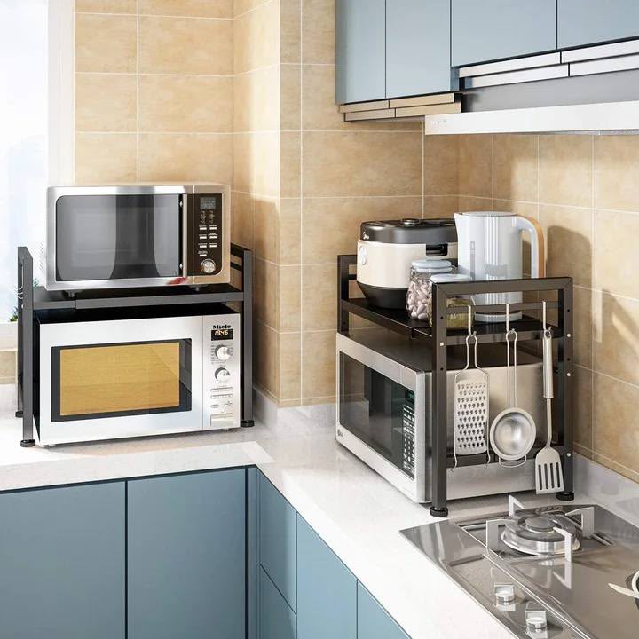 منظم الميكروويف المطور 2 دور – حامل معدني متعدد الاستخدامات | 2-Tier Microwave Organizer Rack