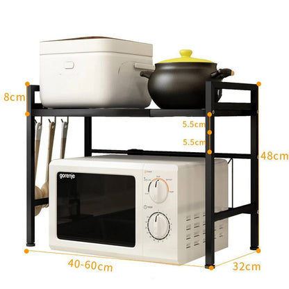 منظم الميكروويف المطور 2 دور – حامل معدني متعدد الاستخدامات | 2-Tier Microwave Organizer Rack