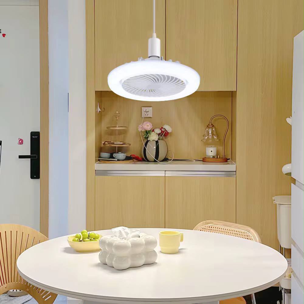 مروحة سقف مع إضاءة LED – تركيب في اللمبة بدون تمديدات | Ceiling Fan Light E27